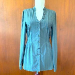 Isis gray pinstripe long blouse